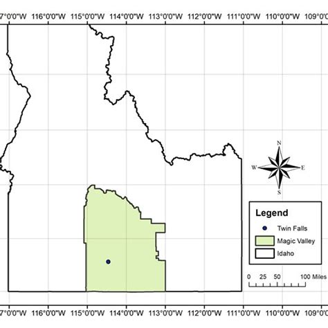 Map of Magic Valley, South-central Idaho, USA | Download Scientific Diagram