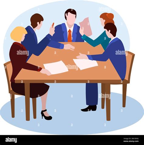 Working Group Meeting vector illustration from office collection. Flat cartoon illustration ...