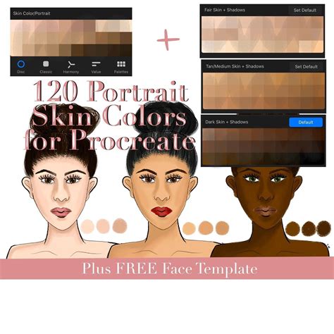 Procreate Skin Tones Color Palette, Procreate Skin Swatches for Fashion Illustration, Light to ...