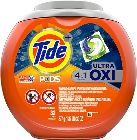 Amazon.com: Tide PODS Ultra Oxi Liquid Laundry Detergent Pacs, 32 Count ...