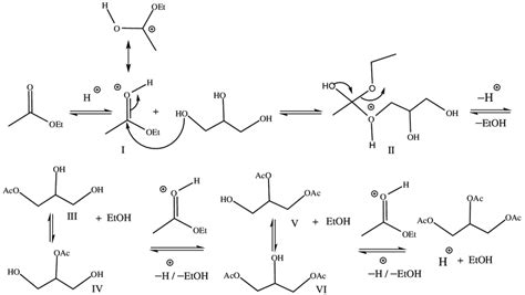 Homogeneous acid-catalyzed reaction mechanism for the... | Download Scientific Diagram