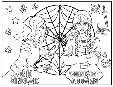 8 Wednesday Coloring Pages PDF Format - Etsy Canada