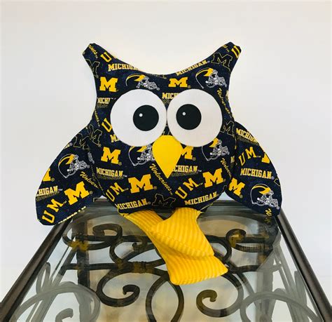 University of Michigan Handmade Stuffed Owl Michigan Gift - Etsy