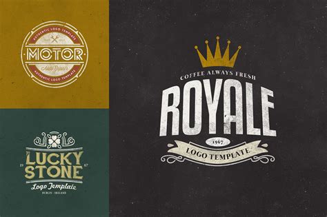 Retro Logo Templates V.01 | Creative Photoshop Templates ~ Creative Market