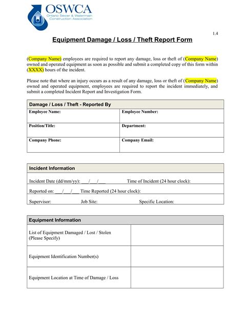 FREE 11+ Damage Report Form Samples, PDF, MS Word, Google Docs, Excel