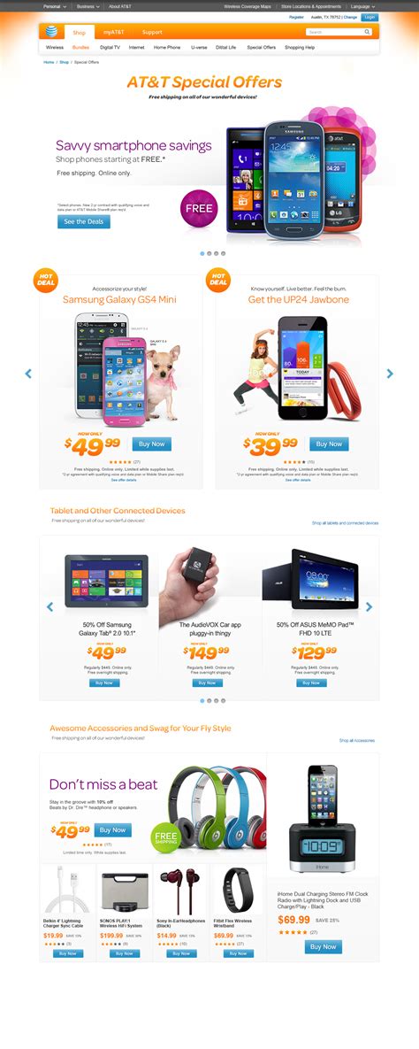 AT&T Special Offers Redesign on Behance