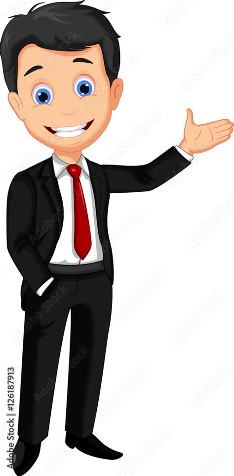 funny businessman cartoon presentation Stock Illustration | Adobe Stock