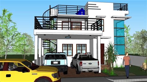 3 Storey House With Roof Deck Design