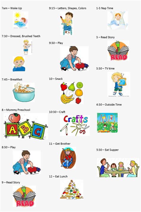 Preschool Schedule Clip Art | Images and Photos finder