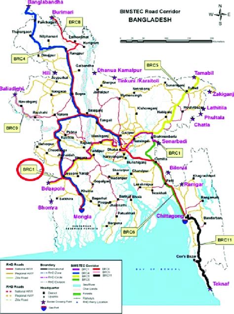 BIMSTEC Road Corridors in Bangladesh | Download Scientific Diagram