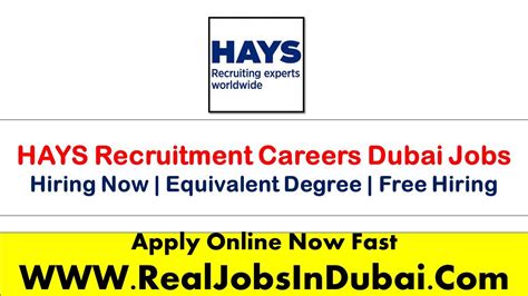 HAYS Recruitment Careers Dubai New Jobs 2024 - RealJobs