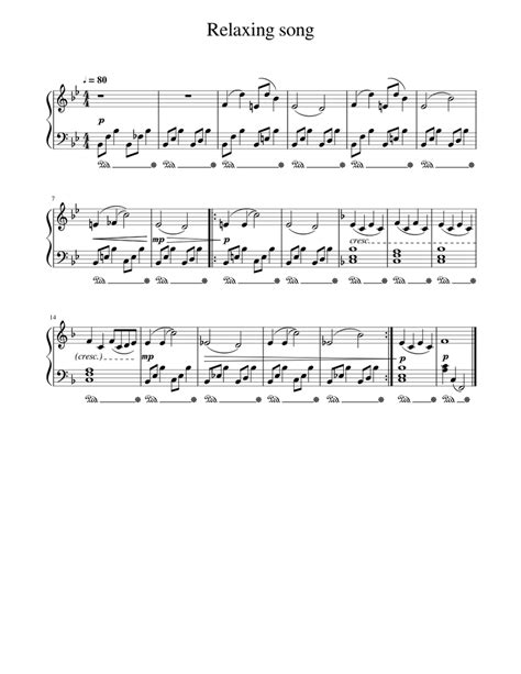 Relaxing song Sheet music for Piano (Solo) Easy | Musescore.com