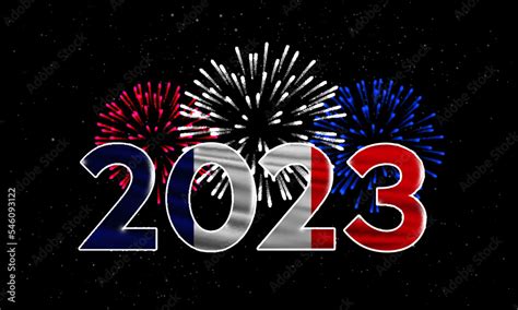 Happy New Year 2023 France. 2023 New Years background with national ...