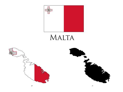 malta flag and map illustration vector 21222930 Vector Art at Vecteezy