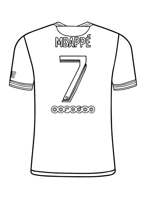 Coloriage Maillot Kylian Mbappé - Coloriages gratuits à imprimer