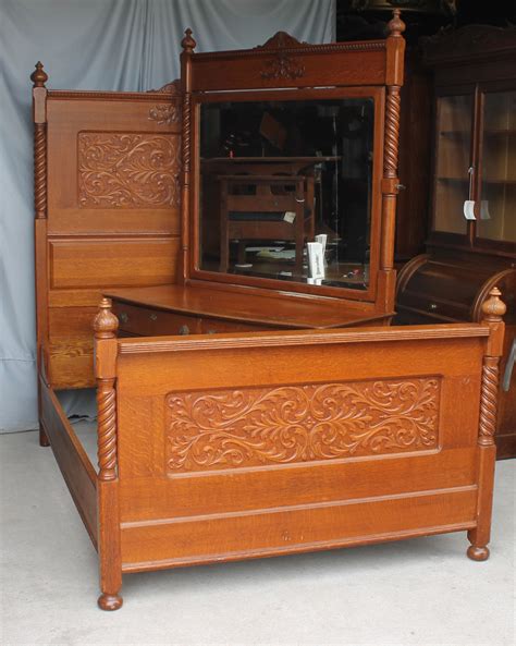 Bargain John's Antiques | Antique Carved Oak Bedroom Set - Bargain John ...