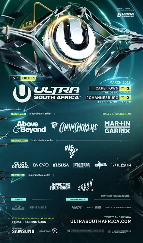 ULTRA South Africa Reveals 2019 Phase 2 Lineup – Ultra South Africa 9 May (Cape Town)10 May ...