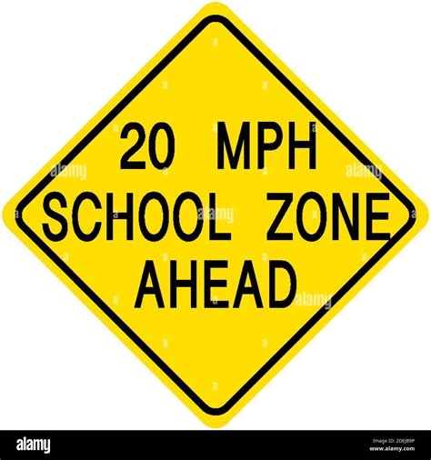 20 Mph School zone ahead traffic sign on white background illustration Stock Vector Image & Art ...