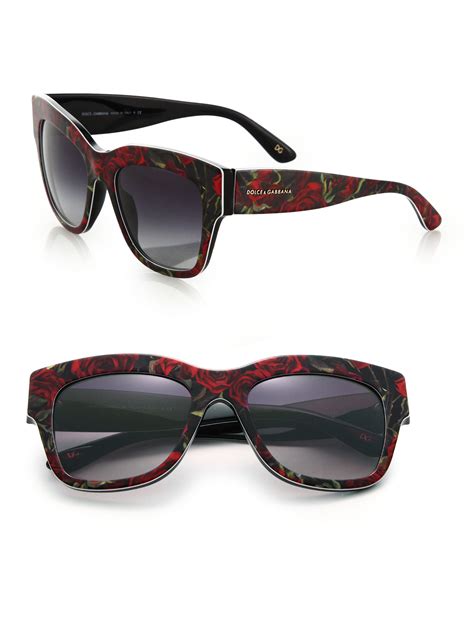 Lyst - Dolce & Gabbana Lace-print Plastic Sunglasses in Red