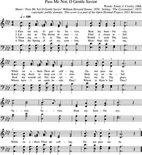 Pass Me Not, O Gentle Savior | Pass me not, Hymn sheet music, Hymn music