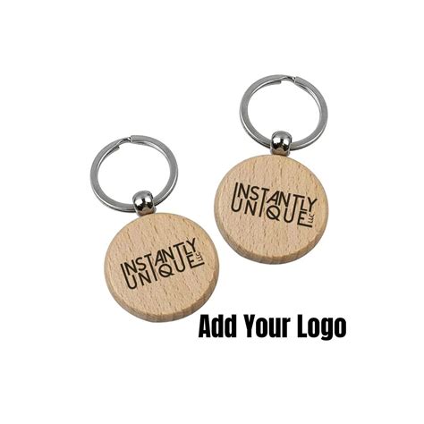 Custom Logo Engraved Wood Keychains - Rectangle, Circle or Square Shap ...