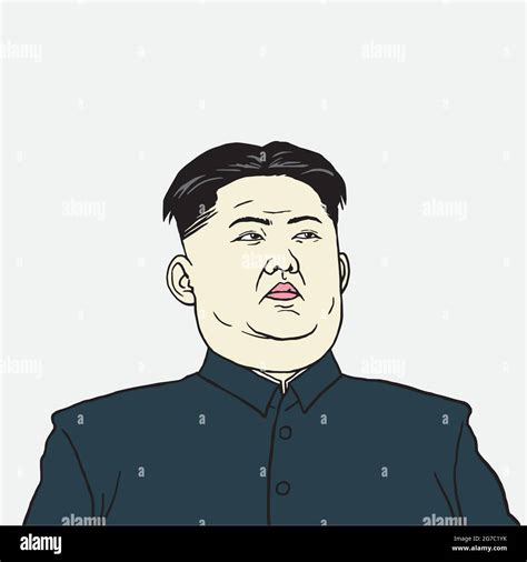 Kim Jong-un Portrait Vector Cartoon Caricature Illustration Stock ...