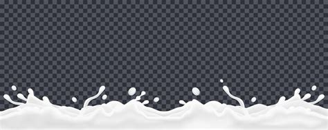 Free Vector | Milk splashes realistic border seamless pattern on ...