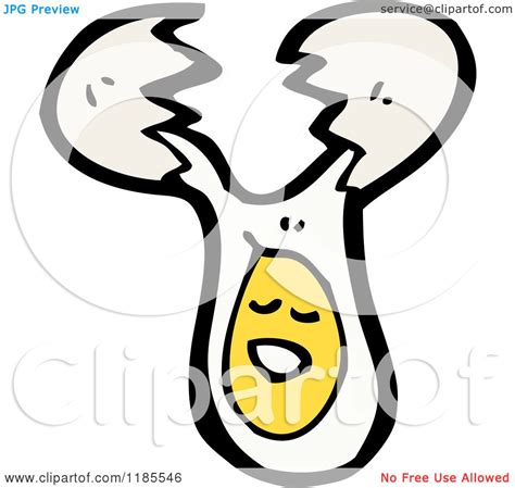 Cartoon of a Broken Egg - Royalty Free Vector Illustration by lineartestpilot #1185546