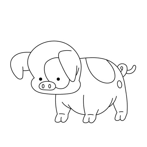 Premium Vector | Hand drawn pig outline illustration