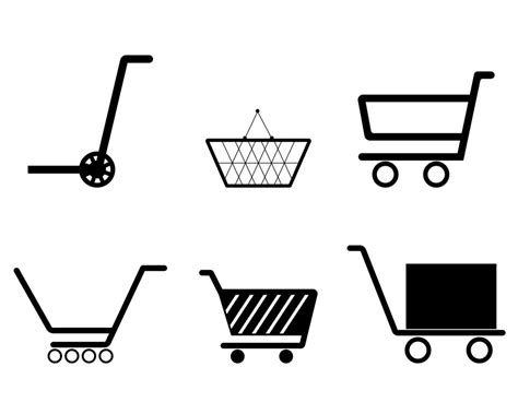 supermarket trolley set 7595827 Vector Art at Vecteezy