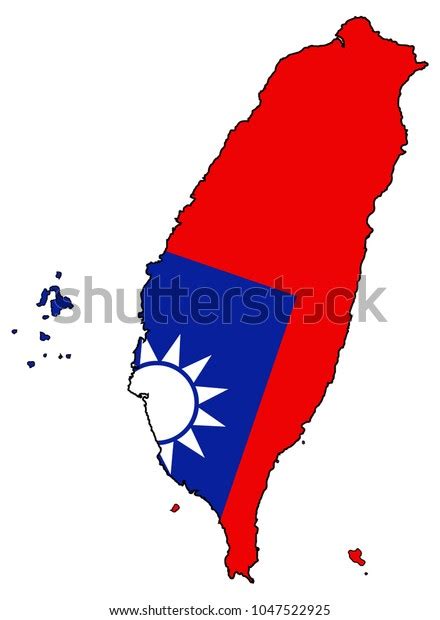 Taiwan Map Flag Design Isolated On Stock Vector (Royalty Free ...