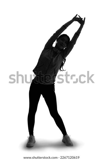 Silhouette Stretching Young Woman Stock Photo 2267120619 | Shutterstock