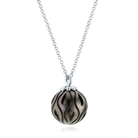 Carved Tahitian Pearl Pendant #102577 - Seattle Bellevue | Joseph Jewelry