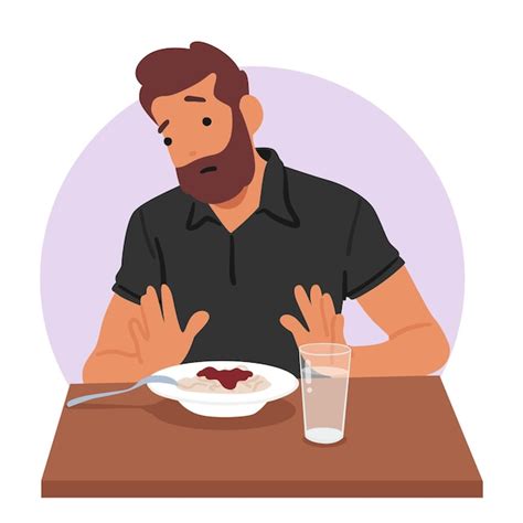 Premium Vector | Man experiencing appetite loss as a gastritis symptom ...