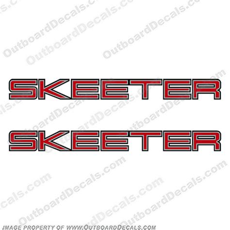 Skeeter Boat Logo Decals - Silver/Red/Black (White/Red/Black version ...