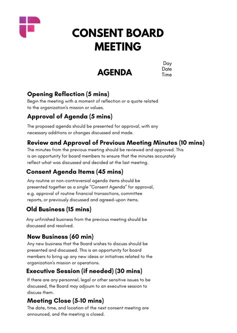 10 Free Nonprofit Board Meeting Agenda Templates