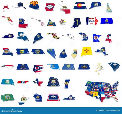 Usa state flags on 3d maps stock illustration. Illustration of massachusetts - 34963739