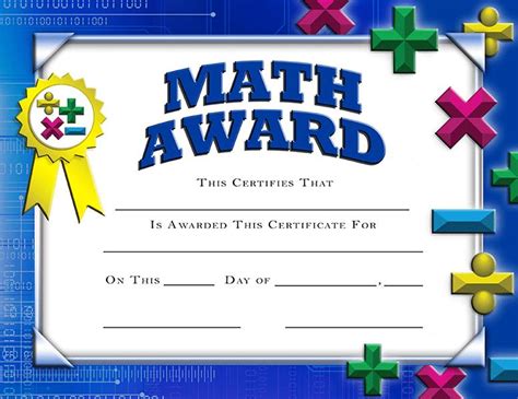 Math Award Template