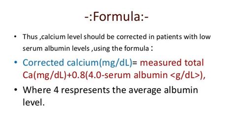 Corrected Calcium Normal Range - Corrected Calcium Equation Mmol ...