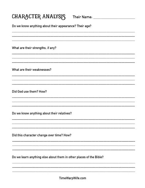 Esther Bible Study - Week 1 Character Analysis Worksheet | Bible ...