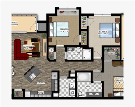 3 Bedroom Apartment Floor Plans With Dimensions | Viewfloor.co