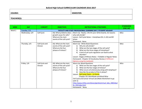 High School Teacher | Lesson Plans for the Semester