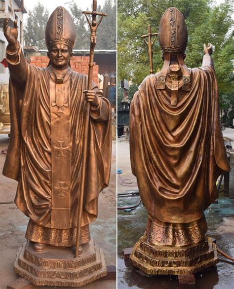 Custom made bronze religious statue of pope outdoor designs from factory TBC-17- Religious ...