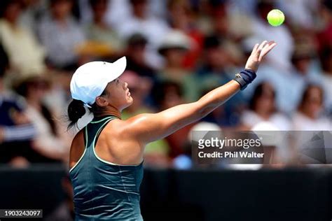 Xiyu Wang of China serves in her match against Xinyu Wang of China ...