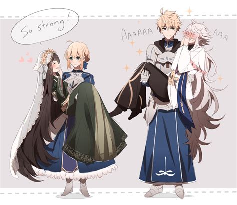 Artoria & Guinevere and Arthur & Merlin by kirishima | Fate (Type-Moon ...