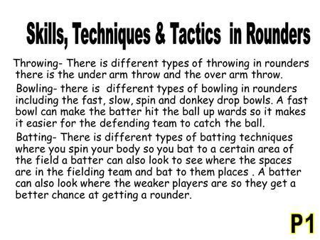 Skills, Techniques & Tactics in Rounders> | Skills, Afterschool ...