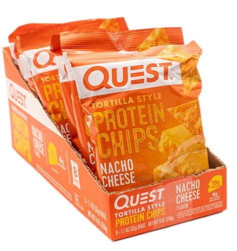 Quest Nutrition Tortilla Style Protein Chips Nacho Cheese -- 8 Bags ...