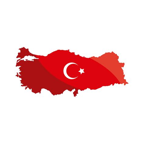 turkey flag in map 3751915 Vector Art at Vecteezy