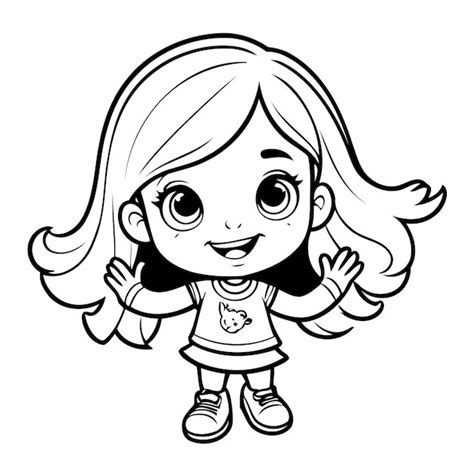 Premium Vector | Black and White Girl Illustration Doodle Style