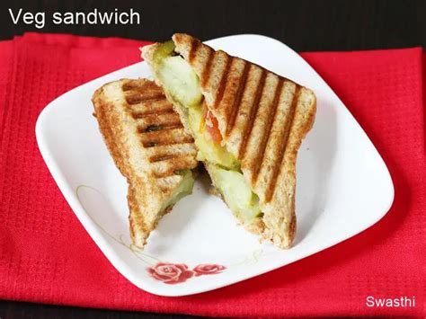 Veg Grilled Sandwich Recipe - Swasthi's Recipes